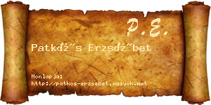 Patkós Erzsébet névjegykártya