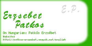 erzsebet patkos business card