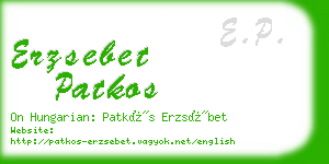 erzsebet patkos business card